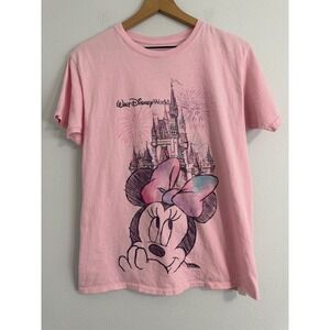 Disney Parks - Walt Disney World Minnie Castle Pink Tee 100% Cotton Size XL